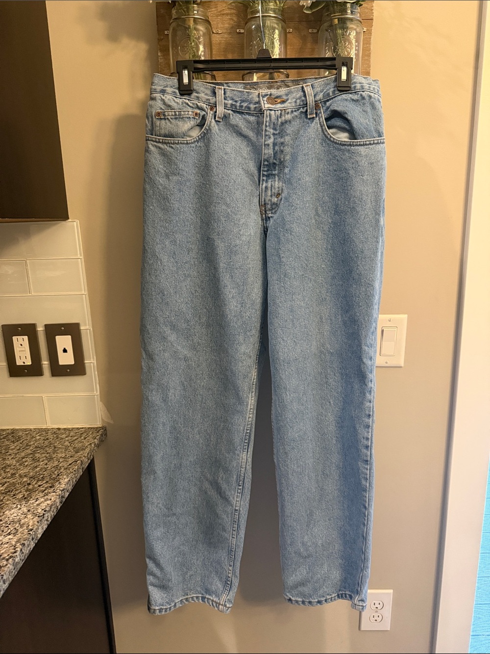Eddie Bauer Men's Straight Light Wash Denim Jeans